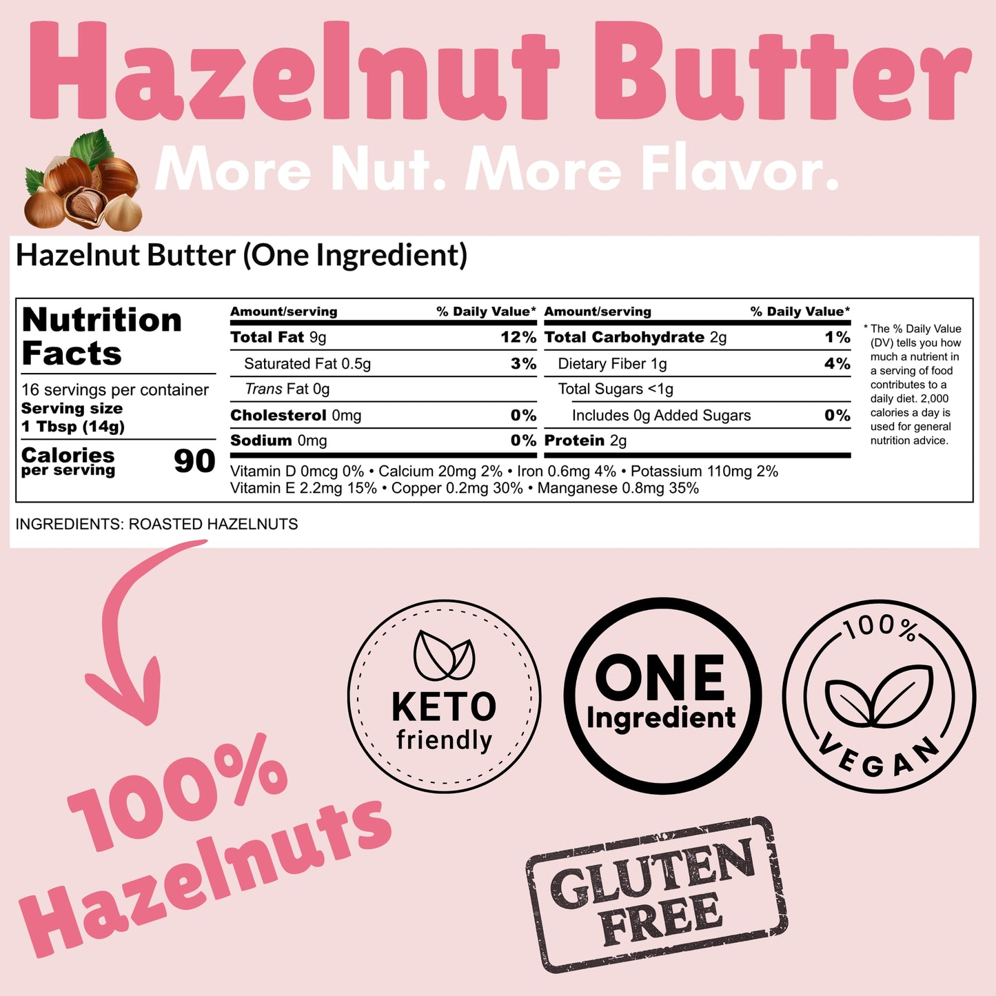 Hazelnut Butter (100% Hazelnuts)