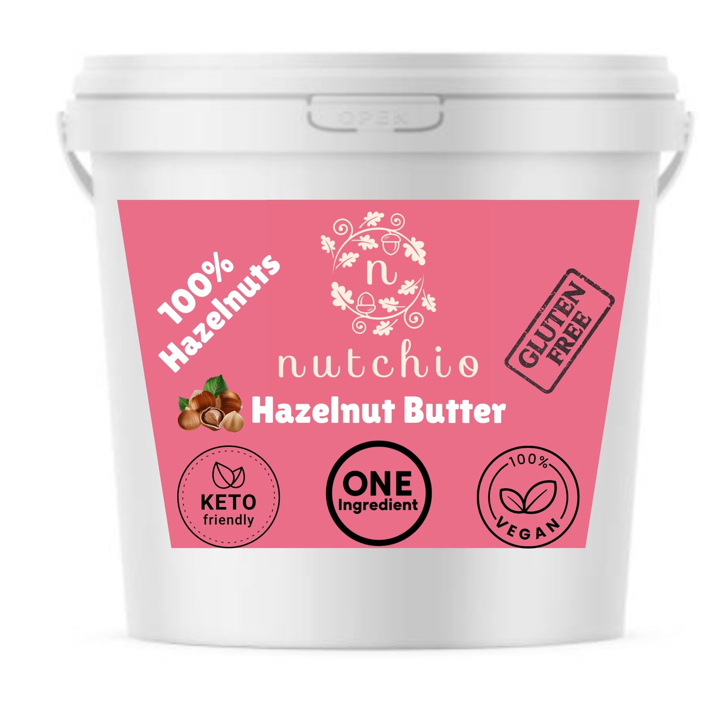 Hazelnut Butter (100% Hazelnuts) Wholesale - 4 lbs Jar